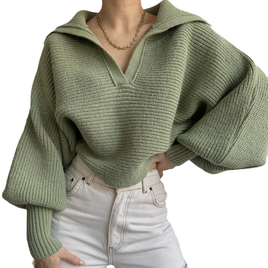 Erana Oversized V-Neck Collar Sweater